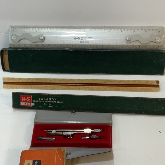 Very vintage drafting measuring & drawing tools - Picture 2 of 8